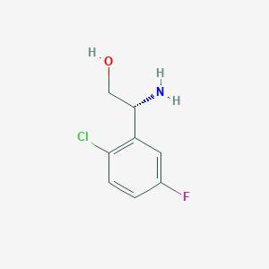 molecular formula C8H9ClFNO B13048768 (R)-2-Amino-2-(2-chloro-5-fluorophenyl)ethan-1-OL 