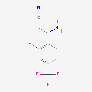 (3S)-3-Amino-3-[2-fluoro-4-(trifluoromethyl)phenyl]propanenitrile