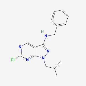 molecular formula C16H18ClN5 B13048784 N-benzyl-6-chloro-1-isobutyl-1H-pyrazolo[3,4-d]pyrimidin-3-amine 