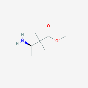 molecular formula C7H15NO2 B13048837 Methyl (3R)-3-amino-2,2-dimethylbutanoate 