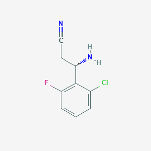 (3S)-3-Amino-3-(2-chloro-6-fluorophenyl)propanenitrile