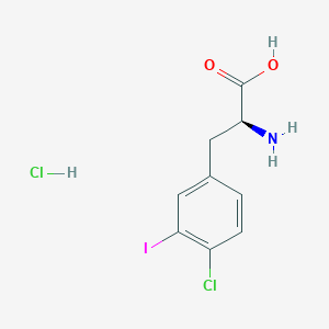 molecular formula C9H10Cl2INO2 B13048854 (S)-2-Amino-3-(4-chloro-3-iodophenyl)propanoic acid hcl 