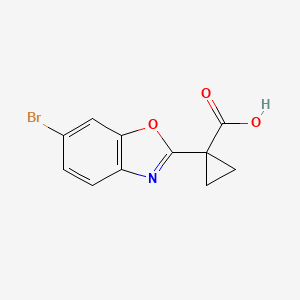 molecular formula C11H8BrNO3 B13048865 1-(6-Bromobenzo[D]oxazol-2-YL)cyclopropane-1-carboxylic acid 