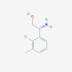 molecular formula C9H12ClNO B13048927 (R)-2-Amino-2-(2-chloro-3-methylphenyl)ethan-1-OL 