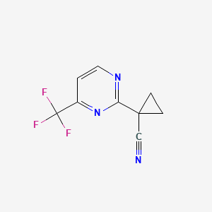 molecular formula C9H6F3N3 B13049010 1-(4-(Trifluoromethyl)pyrimidin-2-YL)cyclopropane-1-carbonitrile 