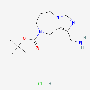 molecular formula C13H23ClN4O2 B13049012 tert-Butyl 1-(aminomethyl)-6,7-dihydro-5H-imidazo[1,5-a][1,4]diazepine-8(9H)-carboxylate hydrochloride 