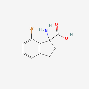 molecular formula C10H10BrNO2 B13049121 1-Amino-7-bromo-2,3-dihydro-1H-indene-1-carboxylic acid 