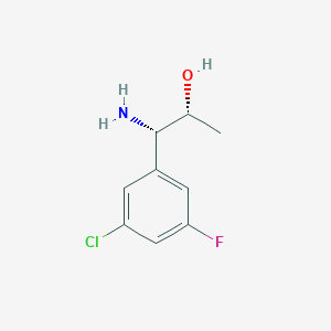 molecular formula C9H11ClFNO B13049128 (1S,2R)-1-Amino-1-(5-chloro-3-fluorophenyl)propan-2-OL 