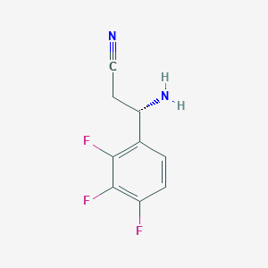 molecular formula C9H7F3N2 B13049148 (3S)-3-Amino-3-(2,3,4-trifluorophenyl)propanenitrile 