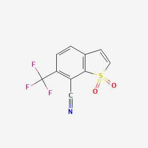 molecular formula C10H4F3NO2S B13049158 6-(Trifluoromethyl)benzo[B]thiophene-7-carbonitrile 1,1-dioxide 