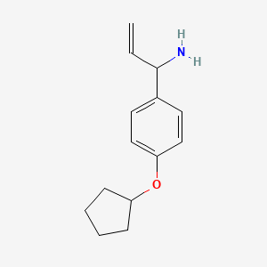 molecular formula C14H19NO B13049198 1-(4-Cyclopentyloxyphenyl)prop-2-enylamine 