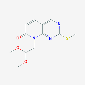 molecular formula C12H15N3O3S B13049209 8-(2,2-Dimethoxyethyl)-2-(methylthio)pyrido[2,3-D]pyrimidin-7(8H)-one 