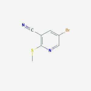 molecular formula C7H5BrN2S B13049276 5-Bromo-2-(methylsulfanyl)pyridine-3-carbonitrile 