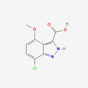 molecular formula C9H7ClN2O3 B13049289 7-Chloro-4-methoxy-1H-indazole-3-carboxylic acid 