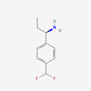 molecular formula C10H13F2N B13049298 (1R)-1-[4-(Difluoromethyl)phenyl]propylamine 