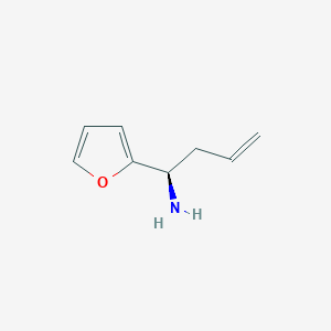 molecular formula C8H11NO B13049357 (1R)-1-(2-Furyl)but-3-enylamine 