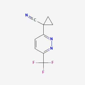 molecular formula C9H6F3N3 B13049364 1-(6-(Trifluoromethyl)pyridazin-3-YL)cyclopropane-1-carbonitrile CAS No. 1433708-62-3