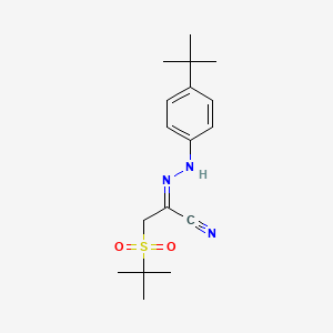 (E)-N-(4-tert-butylphenyl)-1-(2-methylpropane-2-sulfonyl)methanecarbohydrazonoylcyanide