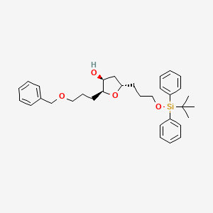 molecular formula C33H44O4Si B13049423 (2S,3S,5S)-2-(3-(Benzyloxy)propyl)-5-(3-((tert-butyldiphenylsilyl)oxy)propyl)tetrahydrofuran-3-OL 