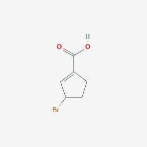 molecular formula C6H7BrO2 B13049426 3-Bromocyclopent-1-ene-1-carboxylic acid 