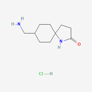 molecular formula C10H19ClN2O B13049453 Meso-(5S,8S)-8-(Aminomethyl)-1-Azaspiro[4.5]Decan-2-One Hydrochloride 