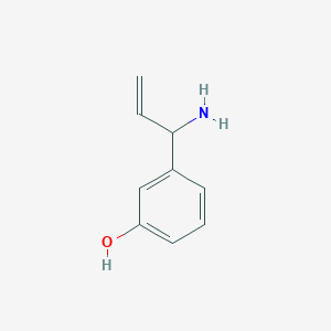 molecular formula C9H11NO B13049506 3-(1-Aminoprop-2-EN-1-YL)phenol 