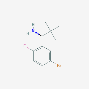 molecular formula C11H15BrFN B13049524 (R)-1-(5-Bromo-2-fluorophenyl)-2,2-dimethylpropan-1-amine 