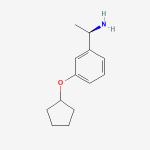 molecular formula C13H19NO B13049534 (1R)-1-(3-Cyclopentyloxyphenyl)ethylamine 