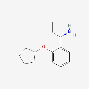 molecular formula C14H21NO B13049577 (1S)-1-[2-(Cyclopentyloxy)phenyl]propan-1-amine 