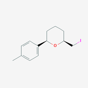 molecular formula C13H17IO B13049582 (2S,6R)-2-(Iodomethyl)-6-(P-tolyl)tetrahydro-2H-pyran 