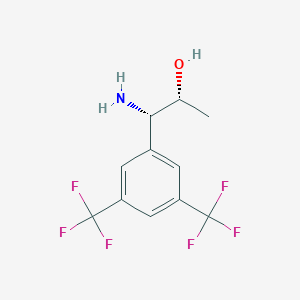 molecular formula C11H11F6NO B13049599 (1S,2R)-1-Amino-1-[3,5-bis(trifluoromethyl)phenyl]propan-2-OL 