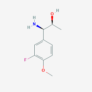 molecular formula C10H14FNO2 B13049600 (1R,2S)-1-Amino-1-(3-fluoro-4-methoxyphenyl)propan-2-OL 