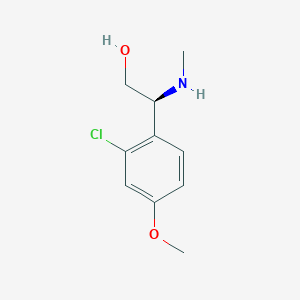 molecular formula C10H14ClNO2 B13049610 (S)-2-(2-Chloro-4-methoxyphenyl)-2-(methylamino)ethan-1-OL 