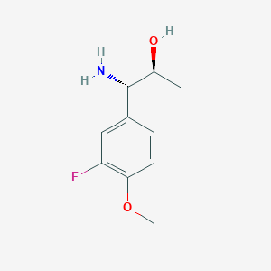 molecular formula C10H14FNO2 B13049613 (1S,2S)-1-amino-1-(3-fluoro-4-methoxyphenyl)propan-2-ol 