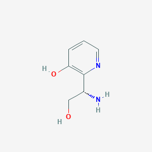 molecular formula C7H10N2O2 B13049614 2-((1s)-1-Amino-2-hydroxyethyl)pyridin-3-ol 