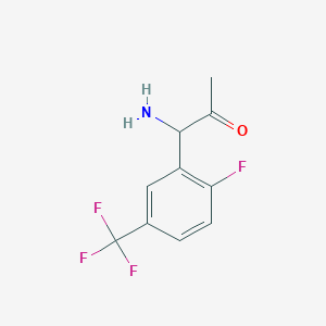 molecular formula C10H9F4NO B13049619 1-Amino-1-[2-fluoro-5-(trifluoromethyl)phenyl]acetone 