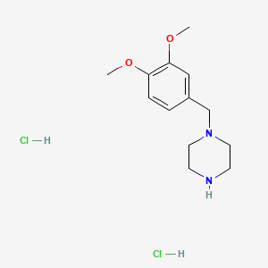 molecular formula C13H22Cl2N2O2 B1304963 Piperazine, 1-veratryl-, dihydrochloride CAS No. 93088-18-7