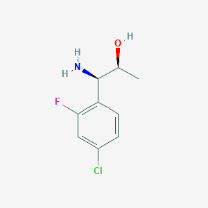 molecular formula C9H11ClFNO B13049663 (1R,2S)-1-Amino-1-(4-chloro-2-fluorophenyl)propan-2-OL 