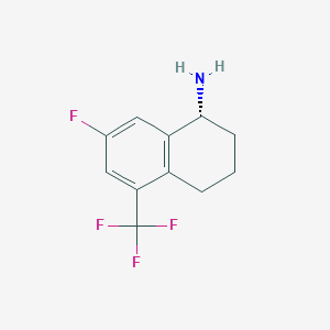 molecular formula C11H11F4N B13049690 (R)-7-Fluoro-5-(trifluoromethyl)-1,2,3,4-tetrahydronaphthalen-1-amine 