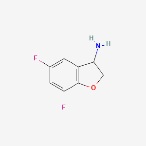 molecular formula C8H7F2NO B13049695 5,7-Difluoro-2,3-dihydro-1-benzofuran-3-amine CAS No. 939757-44-5