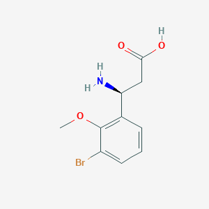 molecular formula C10H12BrNO3 B13049698 (3S)-3-Amino-3-(3-bromo-2-methoxyphenyl)propanoic acid 