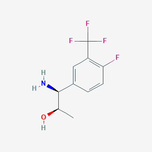 molecular formula C10H11F4NO B13049719 (1S,2R)-1-Amino-1-[4-fluoro-3-(trifluoromethyl)phenyl]propan-2-OL 