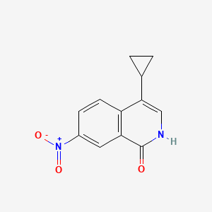 molecular formula C12H10N2O3 B13049746 4-Cyclopropyl-7-nitroisoquinolin-1(2H)-one 