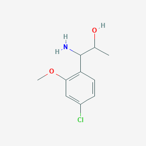 molecular formula C10H14ClNO2 B13049773 1-Amino-1-(4-chloro-2-methoxyphenyl)propan-2-OL 