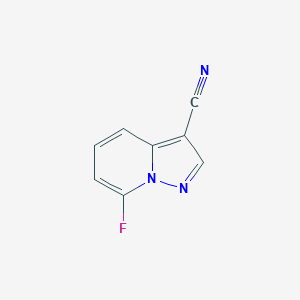 molecular formula C8H4FN3 B13049794 7-Fluoropyrazolo[1,5-A]pyridine-3-carbonitrile 