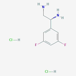 molecular formula C8H12Cl2F2N2 B13049843 (1R)-1-(3,5-Difluorophenyl)ethane-1,2-diamine 2hcl 