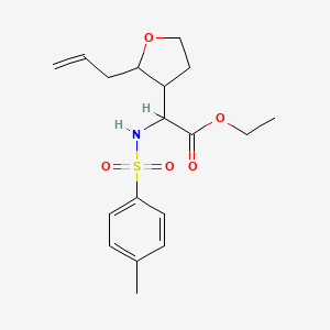 molecular formula C18H25NO5S B13049870 Ethyl 2-(2-allyltetrahydrofuran-3-YL)-2-((4-methylphenyl)sulfonamido)acetate 