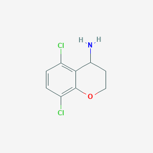 molecular formula C9H9Cl2NO B13049903 5,8-Dichlorochroman-4-amine 