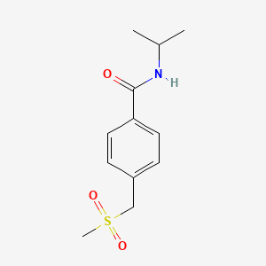 molecular formula C12H17NO3S B13049926 4-(methanesulfonylmethyl)-N-(propan-2-yl)benzamide 