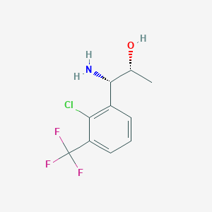 molecular formula C10H11ClF3NO B13049929 (1S,2R)-1-Amino-1-[2-chloro-3-(trifluoromethyl)phenyl]propan-2-OL 